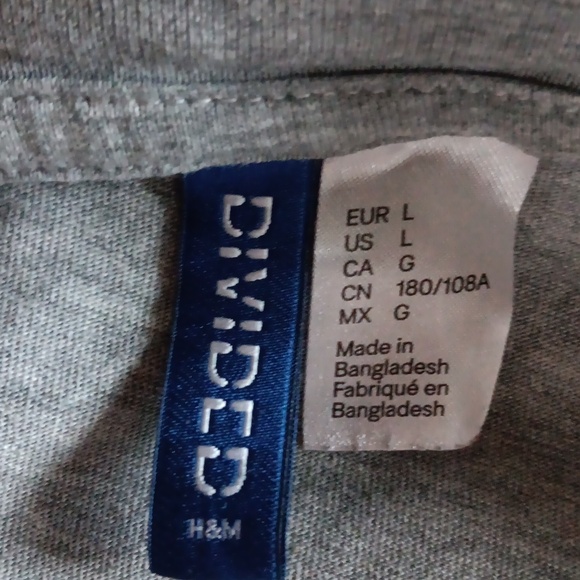 H&M Divided Side Zippered T-shirt Dress Gray Large - Picture 6 of 8